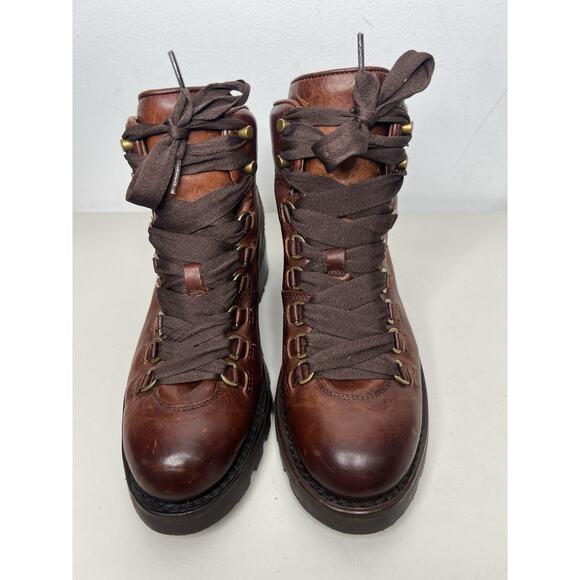 Frye Alta Hiker Boots Brown Leather Lace Up Women’s Size 8.5 - Picture 2 of 8